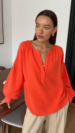 PEACH COTTON SHIRT - TANGERINE