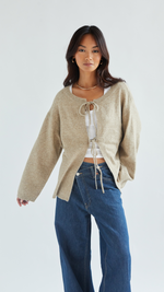 ERIN REVERSIBLE SWEATER - SAND