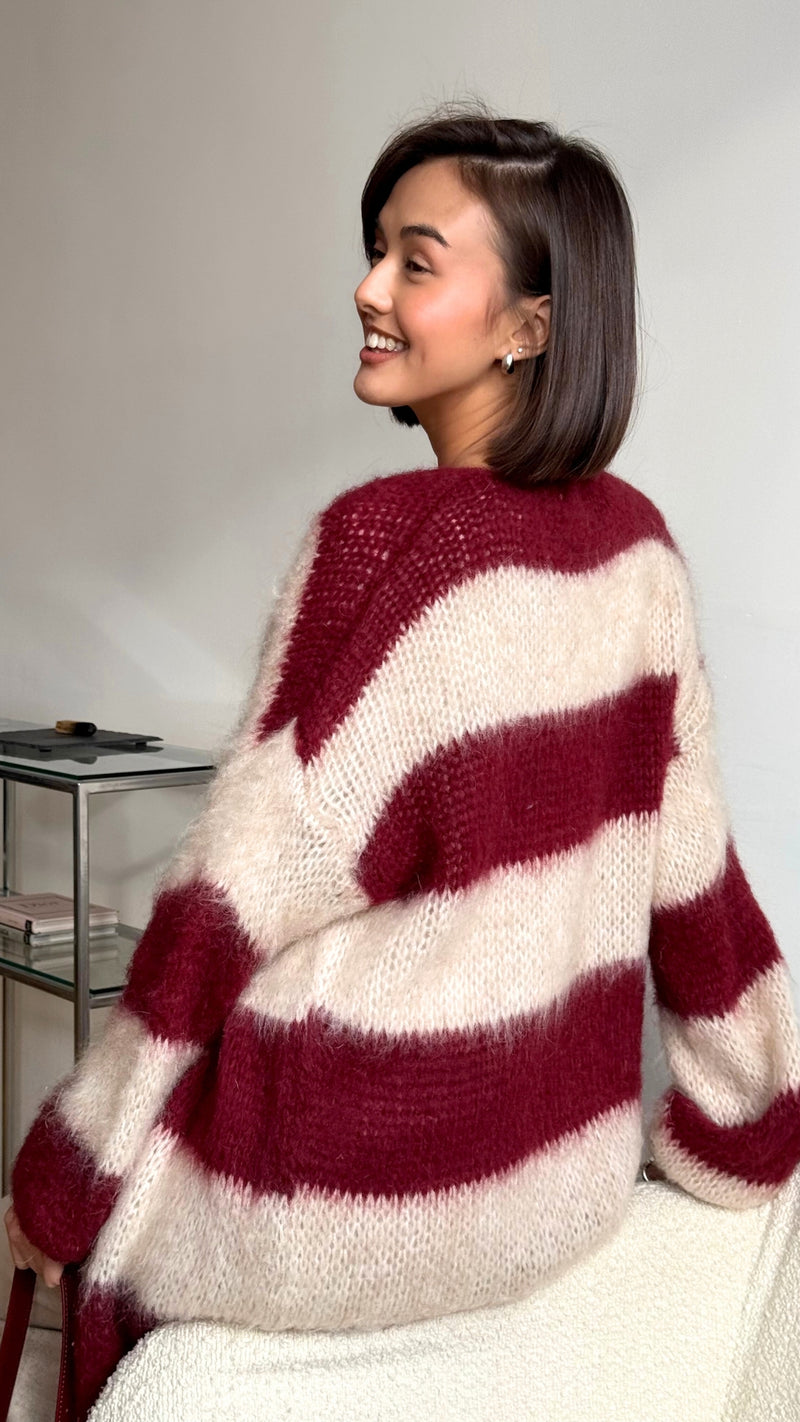 KAY CARDIGAN - RUBY BEIGE STRIPES