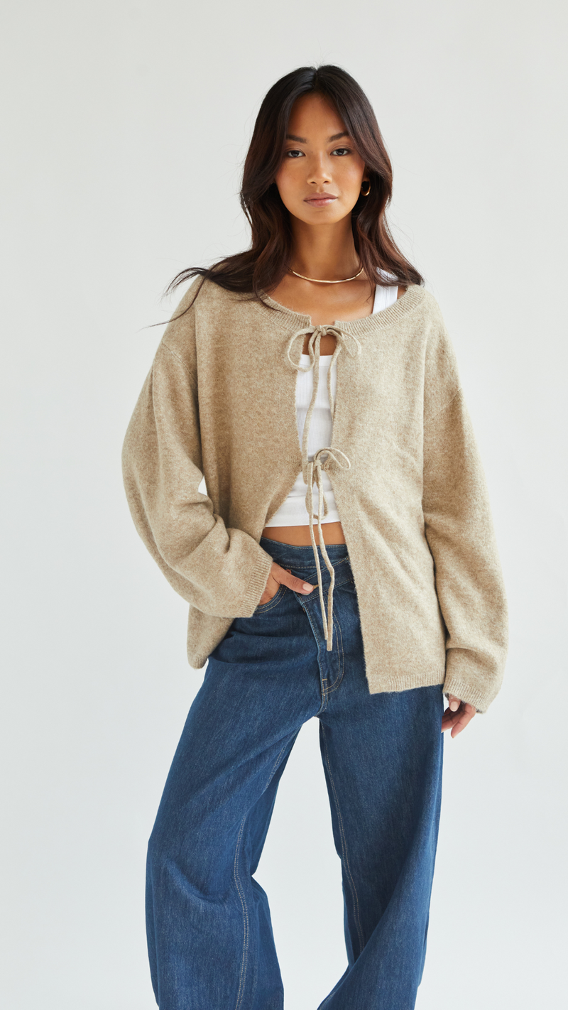 ERIN REVERSIBLE SWEATER - SAND