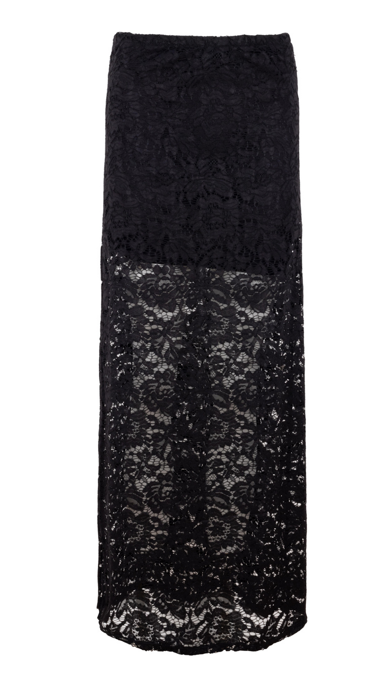 ALBA LACE SKIRT - BLACK