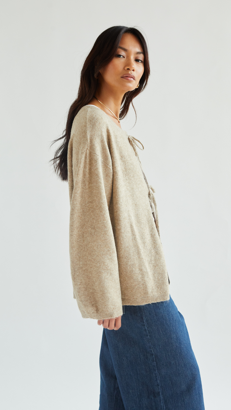 ERIN REVERSIBLE SWEATER - SAND