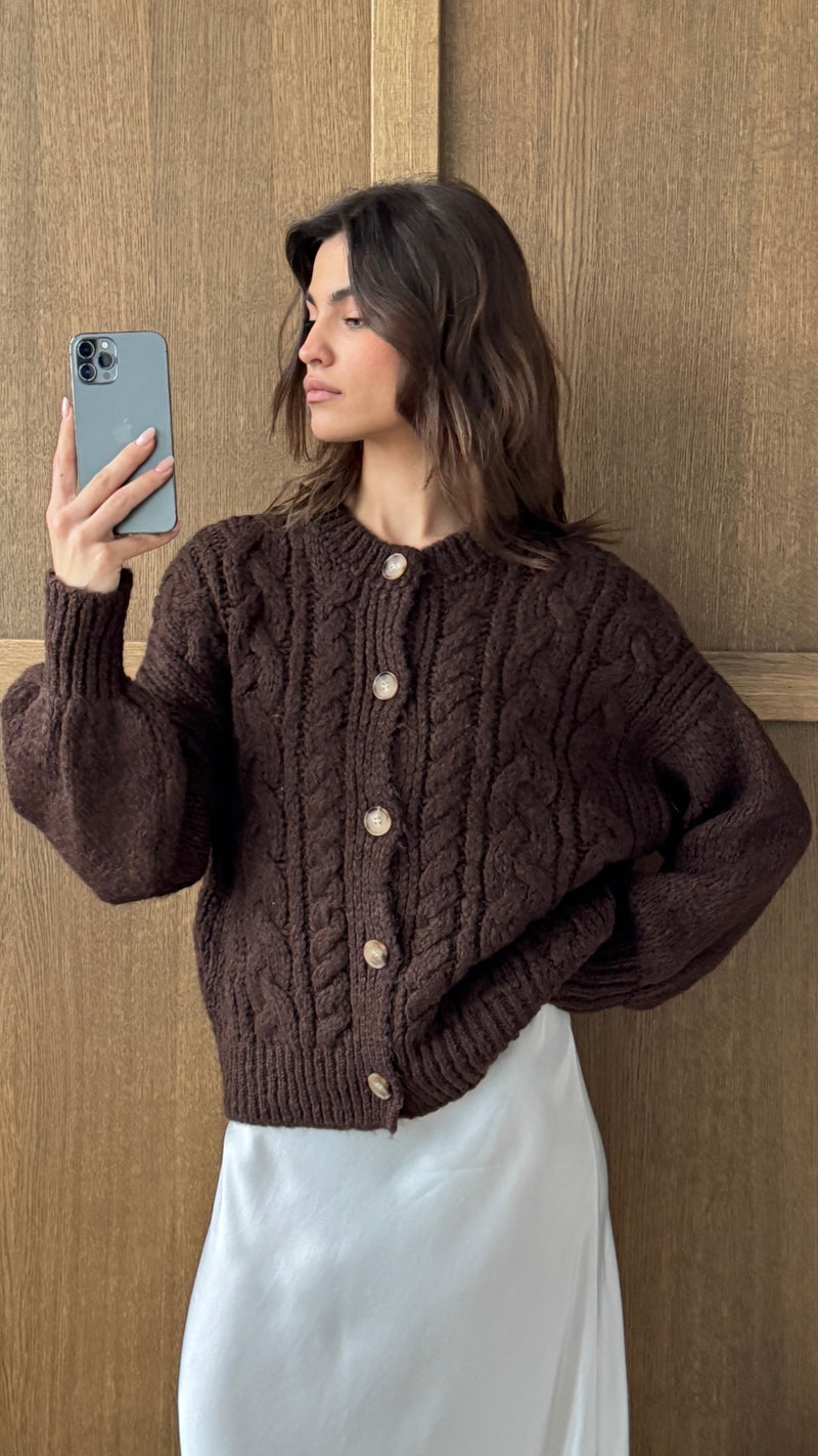 EVIE CARDIGAN - COCOA