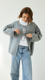 ERIN REVERSIBLE SWEATER - GREY