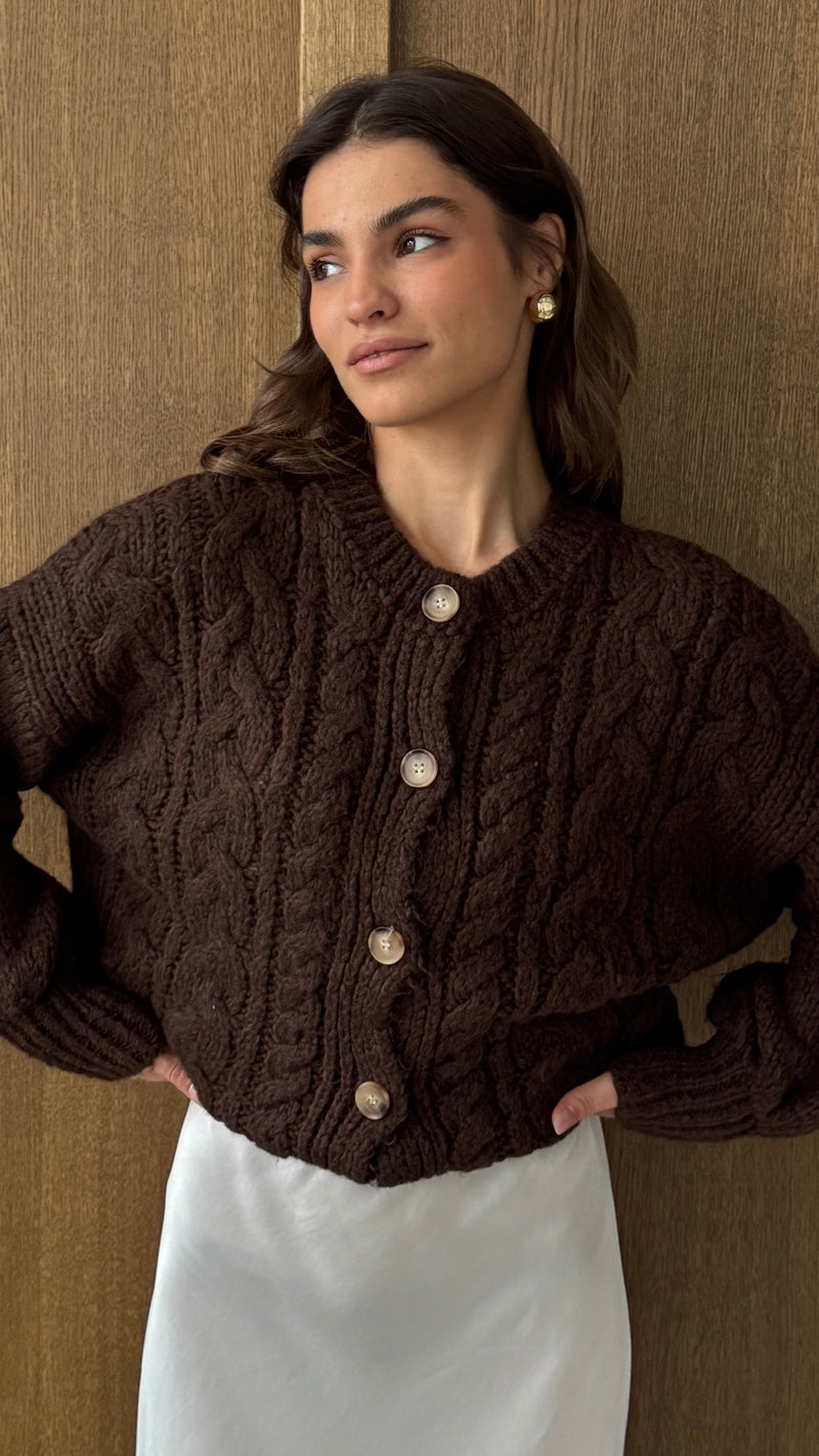 EVIE CARDIGAN - COCOA