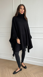 PEARL PONCHO - BLACK