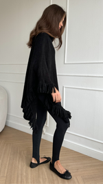 PEARL PONCHO - BLACK