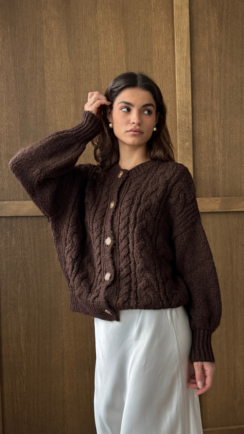 EVIE CARDIGAN - COCOA