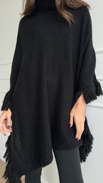 PEARL PONCHO - BLACK