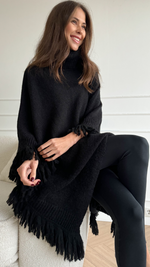 PEARL PONCHO - BLACK