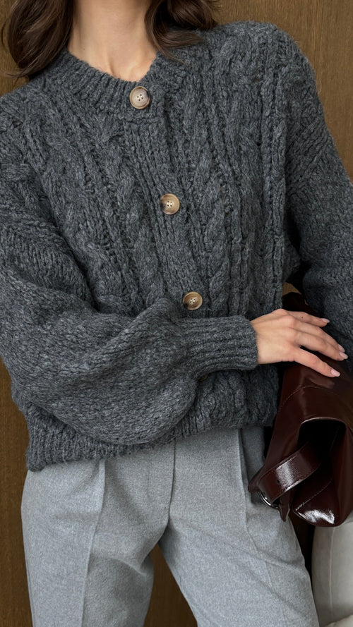 EVIE CARDIGAN - ANTHRACITE