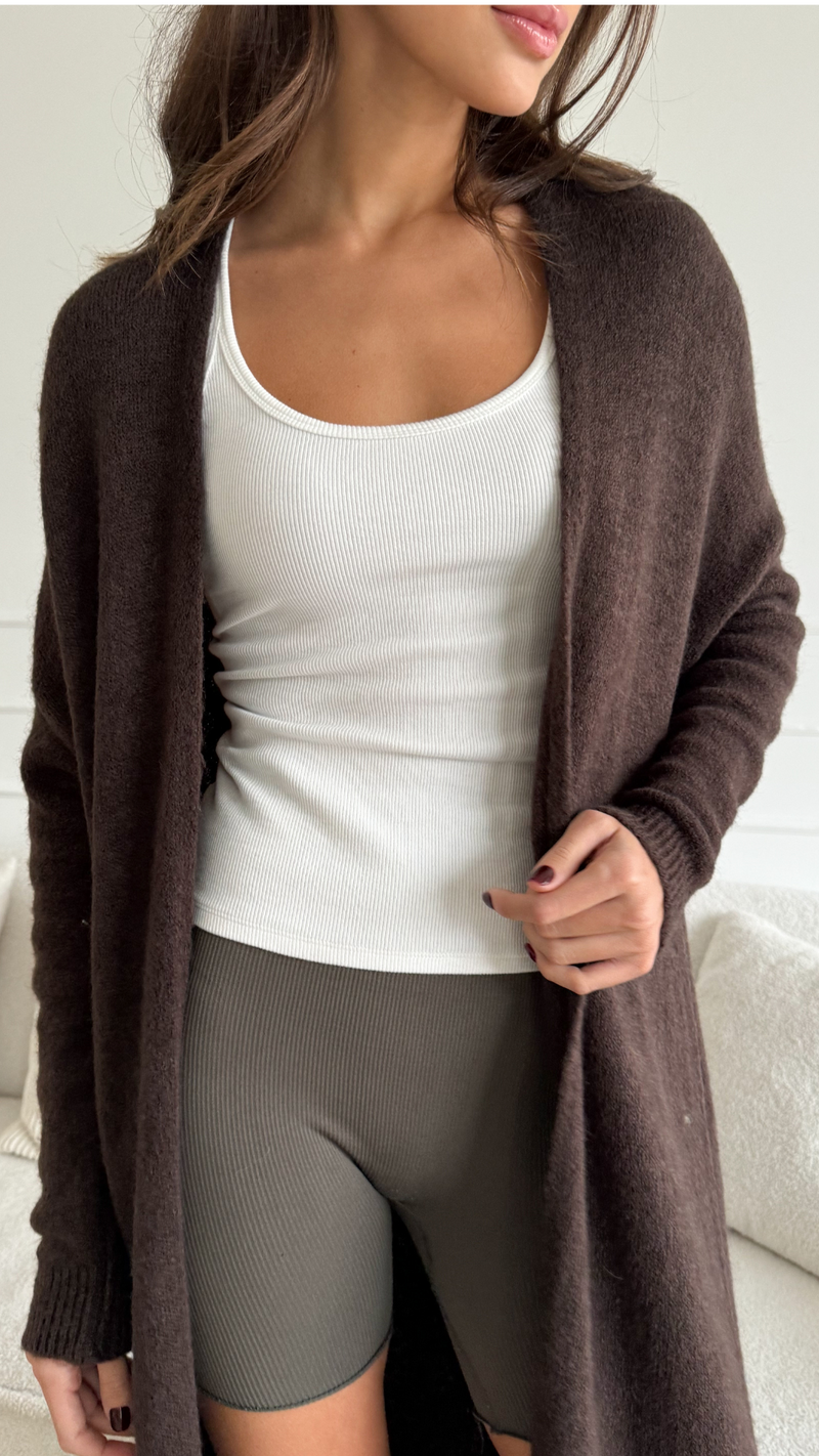 AMEERA CARDIGAN - DARK ESPRESSO