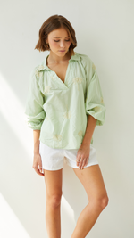 MIRELLE EMBROIDERED TOP - MINT