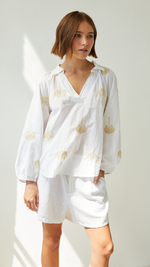 MIRELLE EMBROIDERED TOP - WHITE