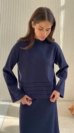 BLAIR KNITTED TOP - NAVY