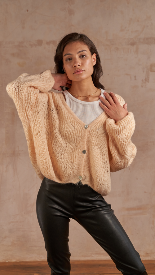 MILEY CARDIGAN - ICED PEACH