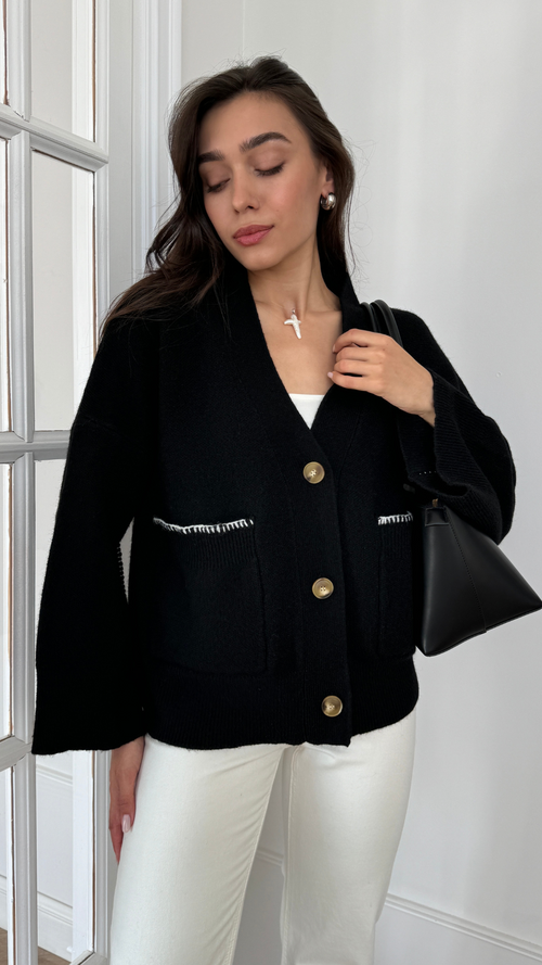 KASSIE CARDIGAN - BLACK