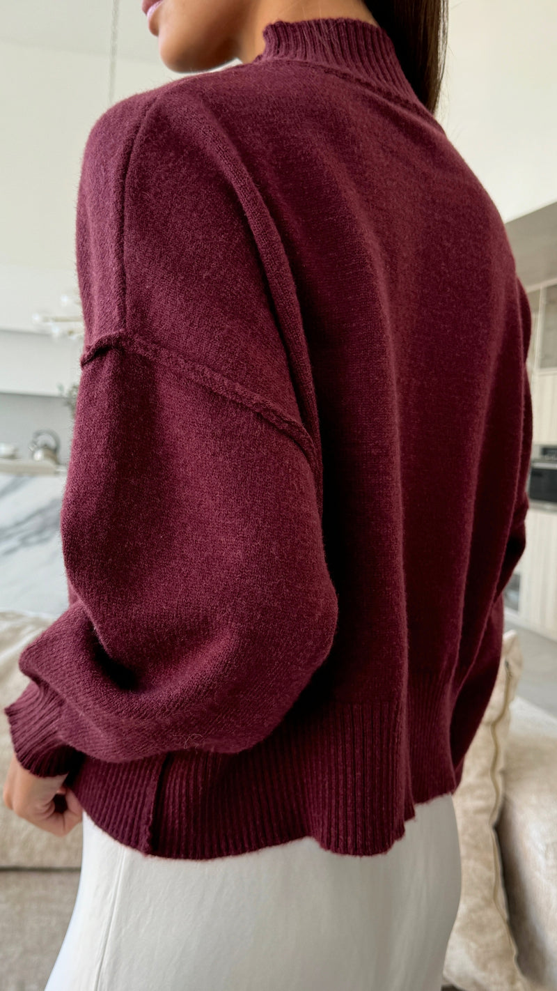 LOTTIE SWEATER - BURGUNDY