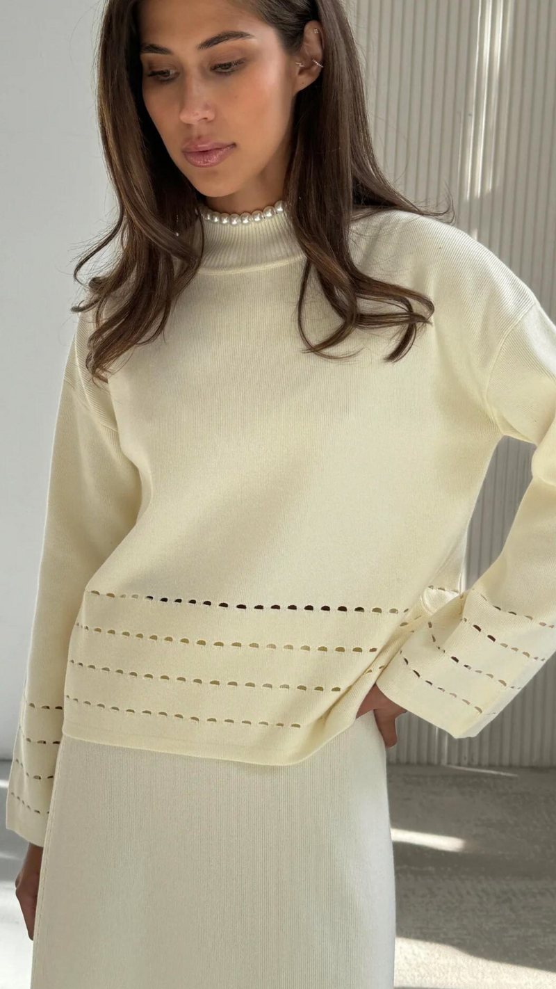 BLAIR KNITTED TOP - CREAM