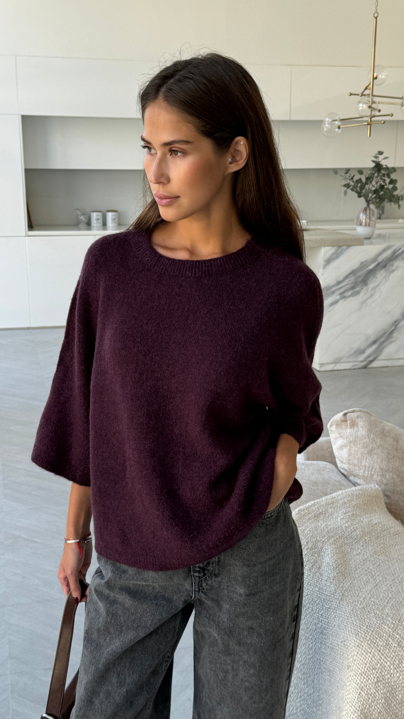 PIPER SWEATER - DARK CHERRY