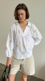 MIRELLE EMBROIDERED TOP - WHITE