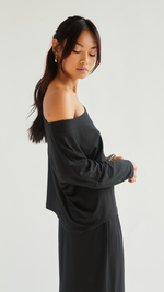 MIRA JERSEY TOP - BLACK