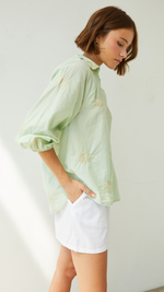 MIRELLE EMBROIDERED TOP - MINT