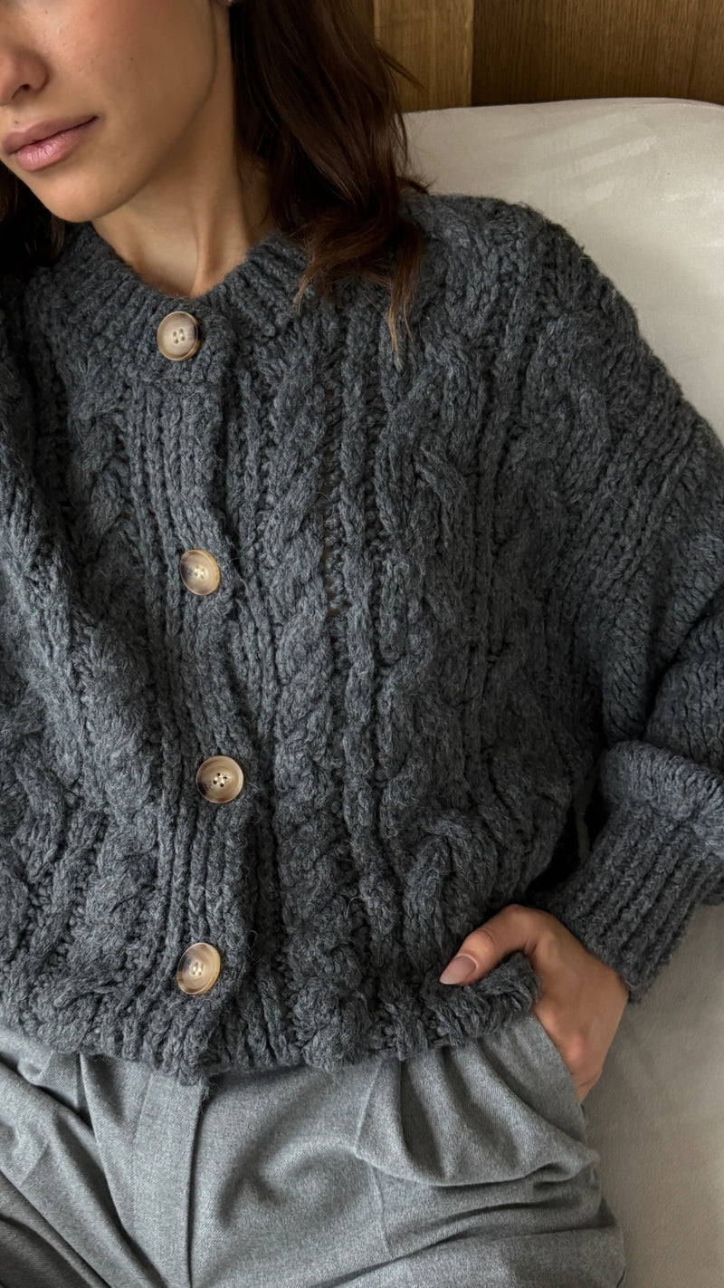 EVIE CARDIGAN - ANTHRACITE