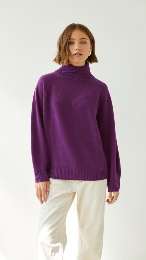 CIAN CASHMERE SWEATER - VIOLET