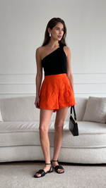 LAINA BRODERIE SHORTS - TANGERINE