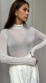 DEMI CASHMERE JERSEY TOP - WHITE