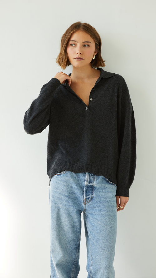 CAPRICE CASHMERE SWEATER - DARK GREY