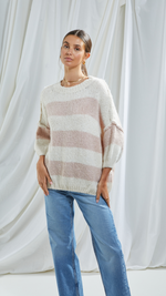 CRISTINA SWEATER - ROSE STRIPES