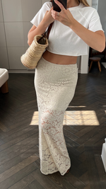 ALBA LACE SKIRT - SAND