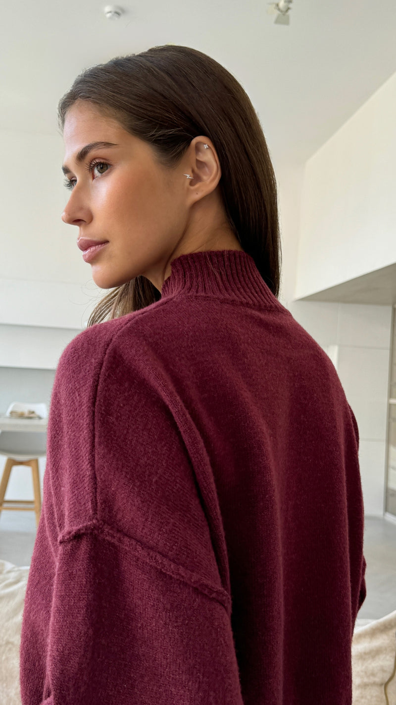 LOTTIE SWEATER - BURGUNDY