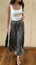 REMI SKIRT - BLACK/WHITE PRINT