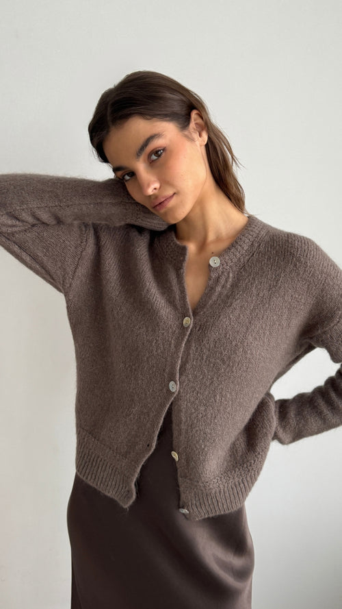 REYNA CARDIGAN -TAUPE