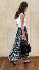 REMI SKIRT - BLACK/WHITE PRINT