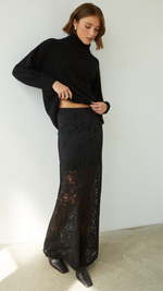 ALBA LACE SKIRT - BLACK