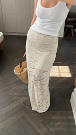 ALBA LACE SKIRT - SAND