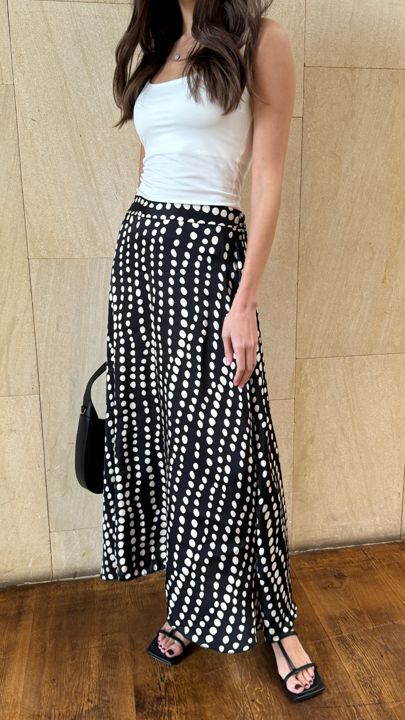 REMI SKIRT - BLACK/WHITE PRINT