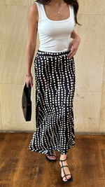 REMI SKIRT - BLACK/WHITE PRINT