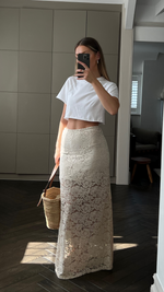 ALBA LACE SKIRT - SAND