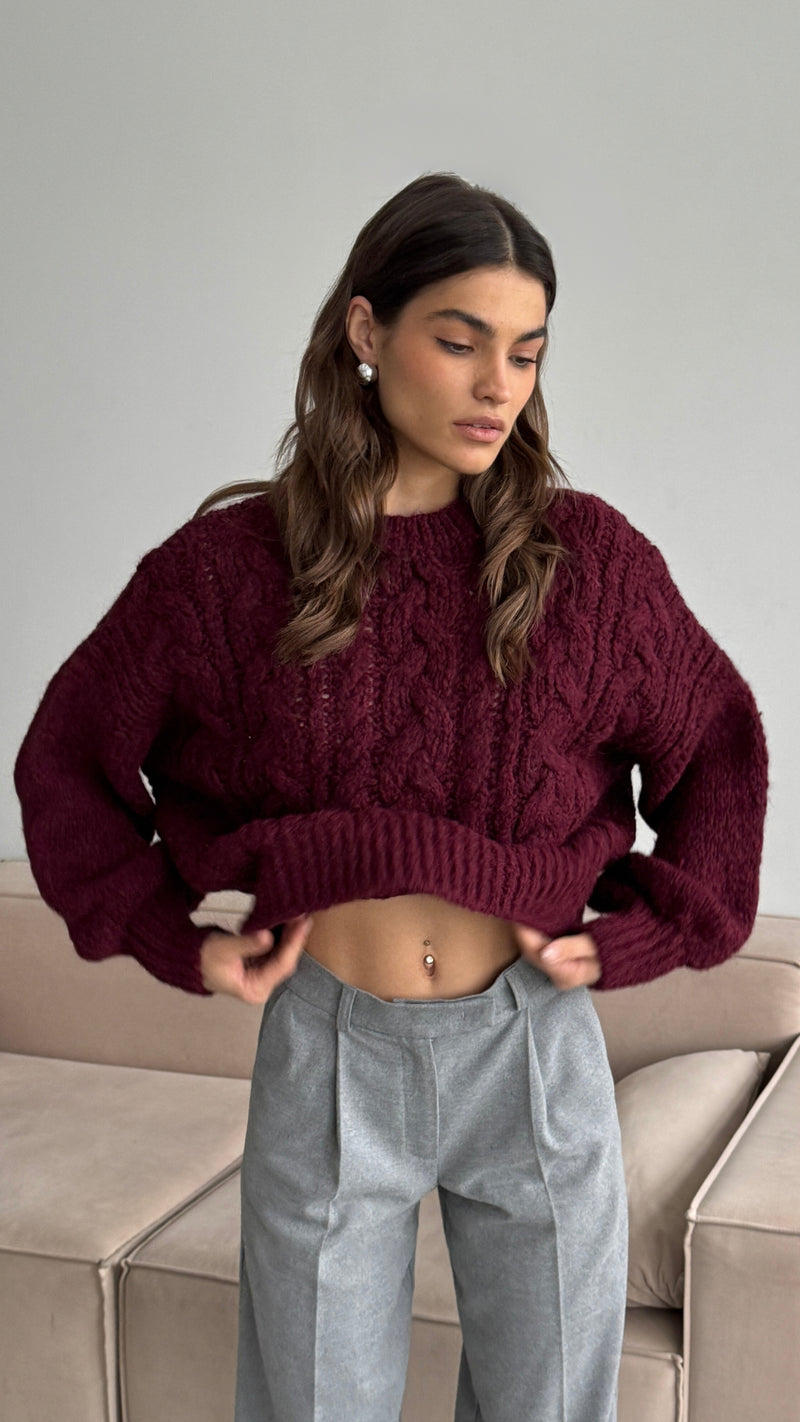 MARA SWEATER - BORDEAUX