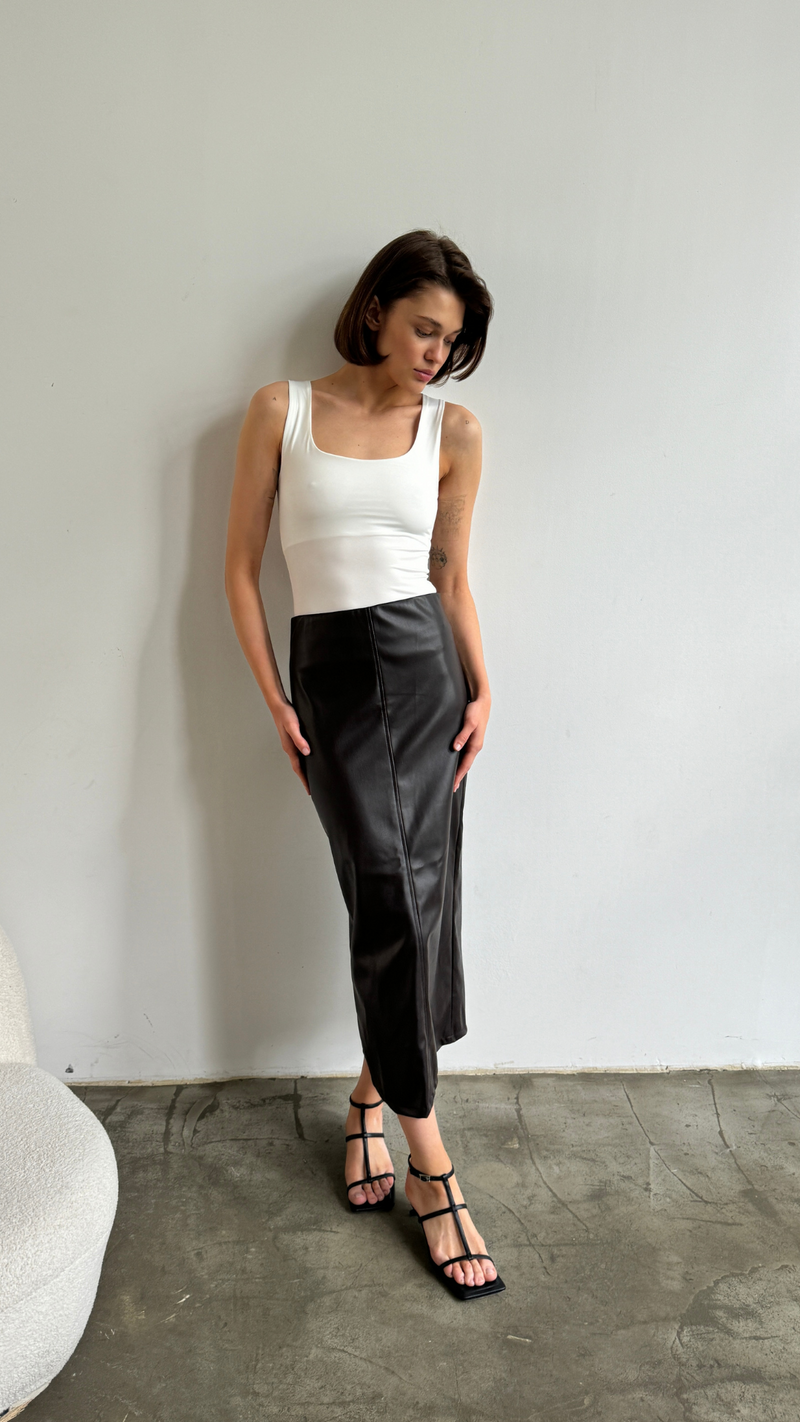 RILEY PENCIL SKIRT - ESPRESSO