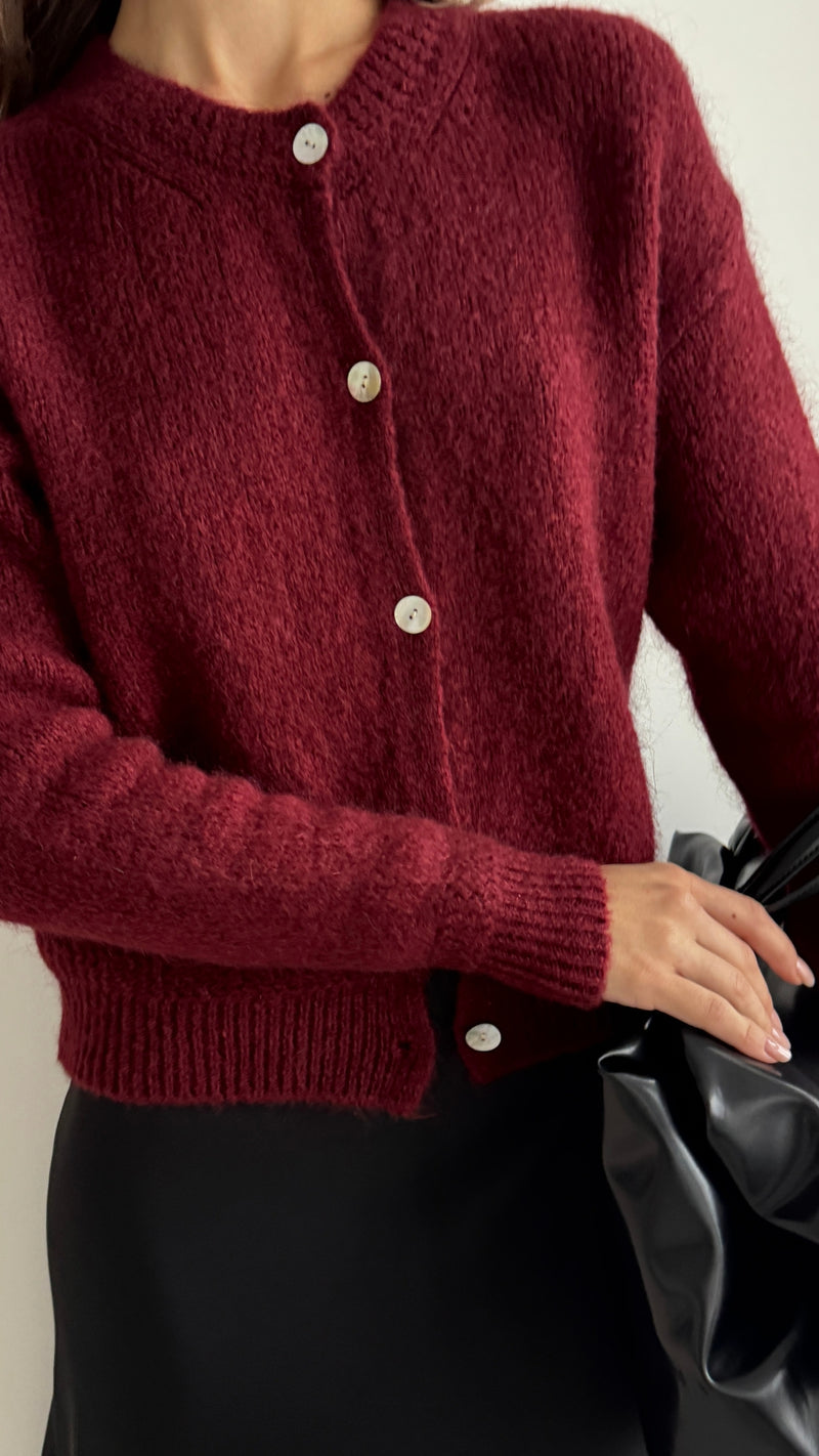 REYNA CARDIGAN - DARK CHERRY