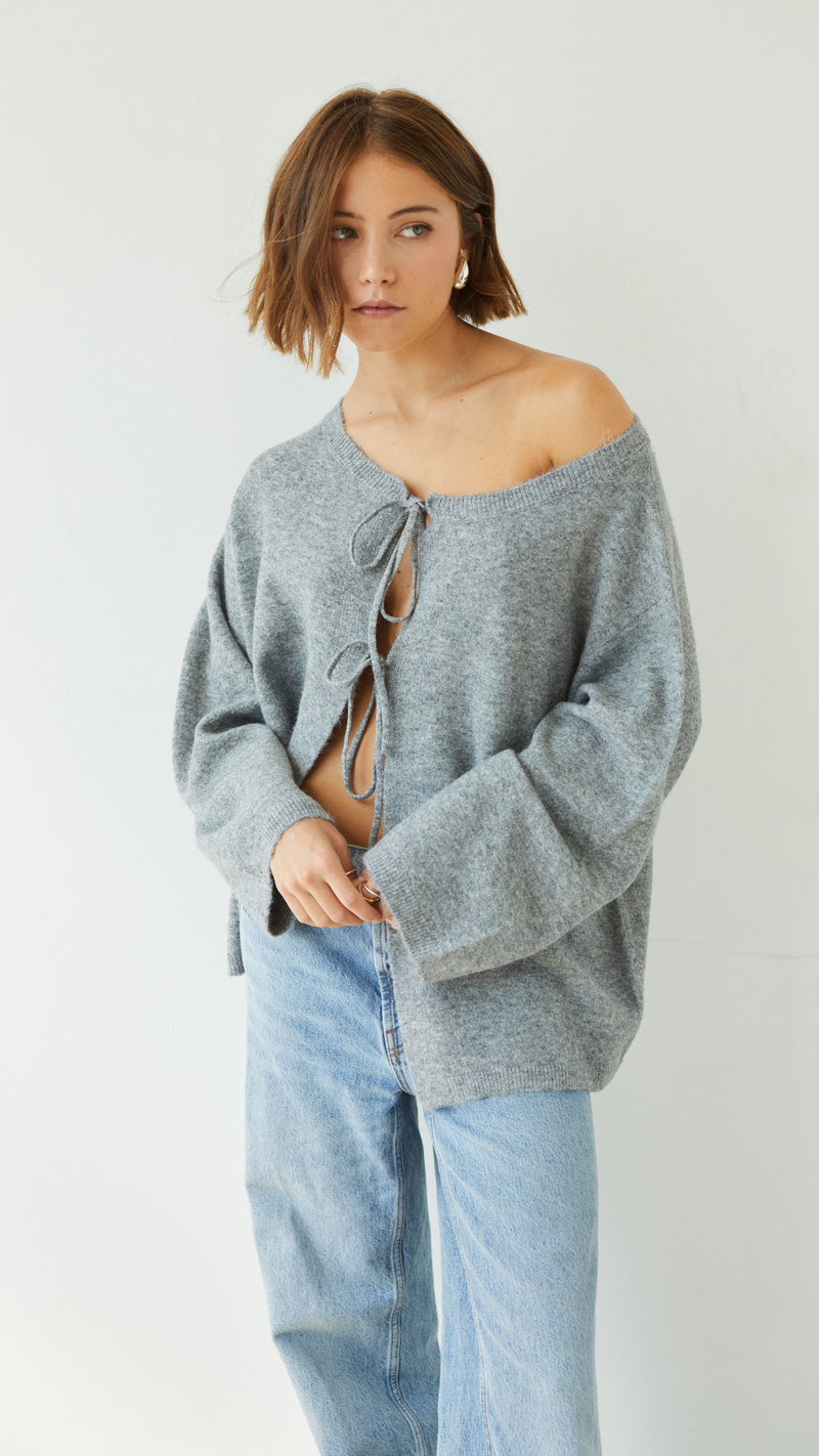 ERIN REVERSIBILE SWEATER - GREY