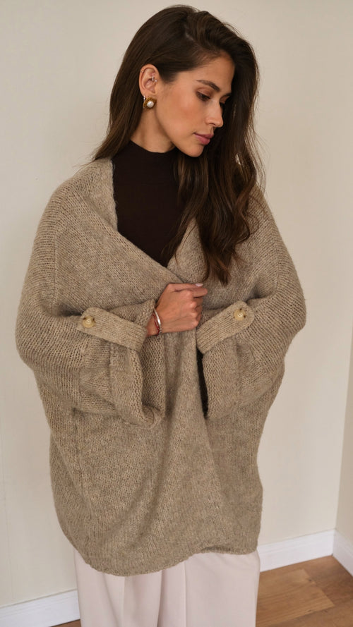 ADRIA CARDIGAN - SAND BEIGE