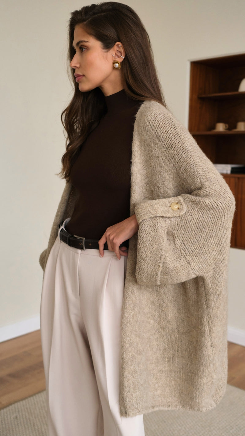 ADRIA CARDIGAN - SAND BEIGE