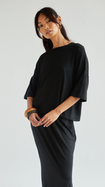 RAYA JERSEY TOP - BLACK